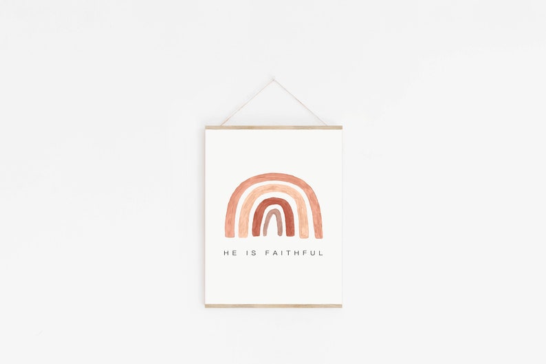 Rainbow wall art God promises Christian wall art Bible Etsy