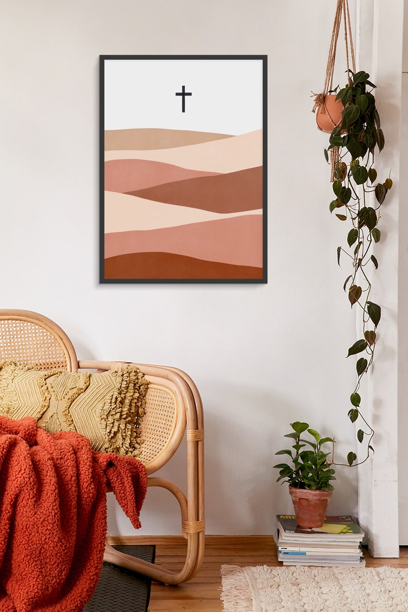 CHRISTIAN WALL ART Cross Modern Christian Print Christian Etsy