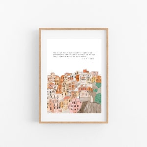 C S LEWIS Inspirational Quote Unique and Meaningful gift Inspirational Christian quote wall art &quot;Heavenly Home&quot; Christian wall art
