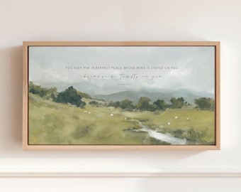 Isaiah 26 3 Bible Verse Print: Calm Landscape (Christian Home Decor)