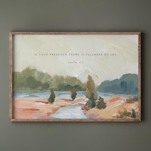 Christian Art Scripture Wall Art Fullness of Joy Landscape (Psalm 16:11)