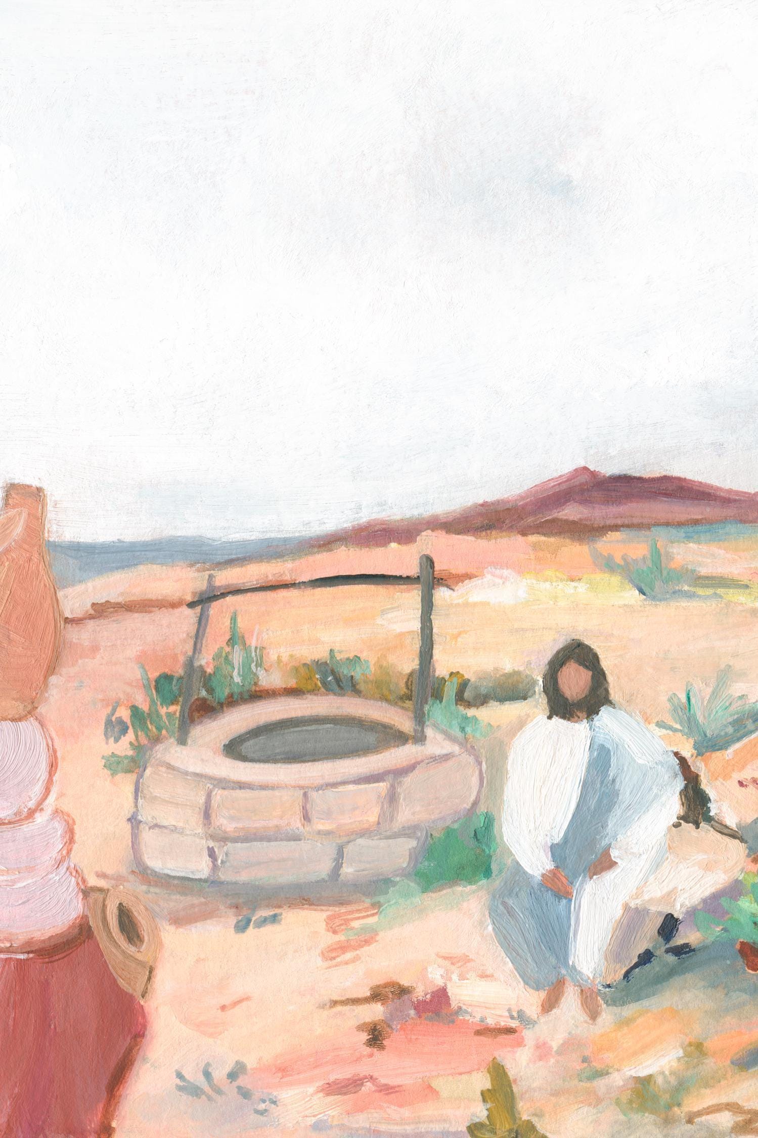 Christian Wall Art - Jesus and Samaritan Woman - Bible Scene Art - Etsy