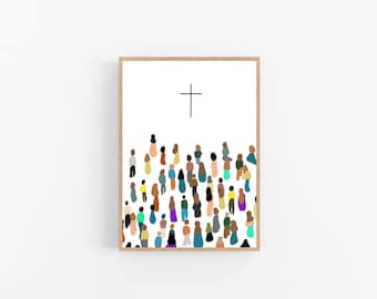 Christian Wall Art: Jesus Cross Print (Faith and Scripture Inspired)