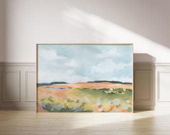 Abstrakte christliche Landschaft - farbenfrohe Wüstenlandschaft Kunstdruck