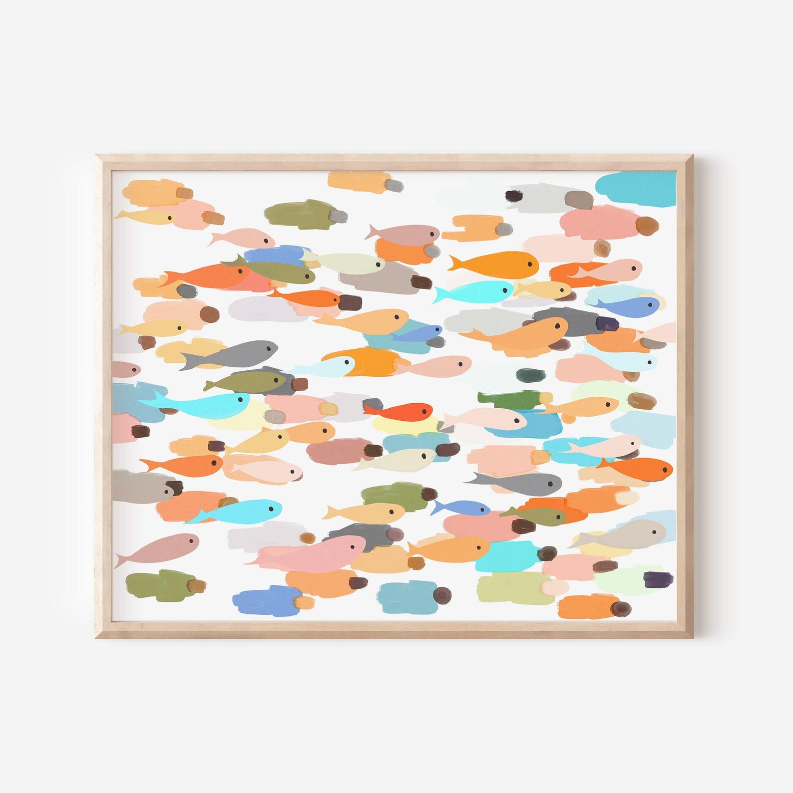 Colorful Christian Fish Art Print: Minimalist Faith Wall Decor - Etsy