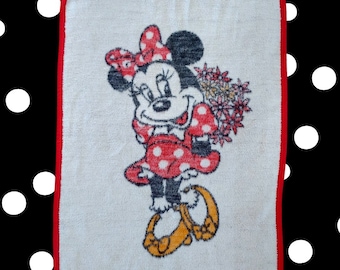 Biederlack Blanket Minnie Mouse Blanket Vintage Disney Vintage Minnie 1980s Decor 1984 Biederlack Toddler Blanket Disney Nursery Toddler Bed