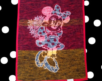 Biederlack Blanket Minnie Mouse Blanket Vintage Disney Vintage Minnie 1980s Decor 1984 Biederlack Toddler Blanket Disney Nursery Toddler Bed