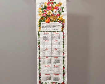 calendrier vintage Serviette Rétro Cuisine Rétro Décor vintage Linge de cuisine Calendrier 1970 Vrai vintage Draps vintage Maison Rétro Esthétique