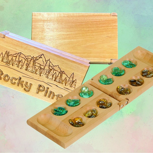 Personalized Wood Mancala Board Game