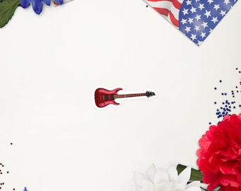 Rote E-Gitarre Aufkleber