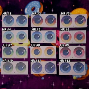 Ojos de malla de vinilo resistentes al agua y a los arañazos para disfraz de furry - Estilo corazón con reverso negro - Base de máscara de tela