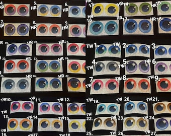 CLEARANCE Gradient Buckram Mesh Eyes Heart & Twinkle Styles 1-27 with Black Backing Furry Fursuit Animal Mascot Costumes Cosplay Masks Heads
