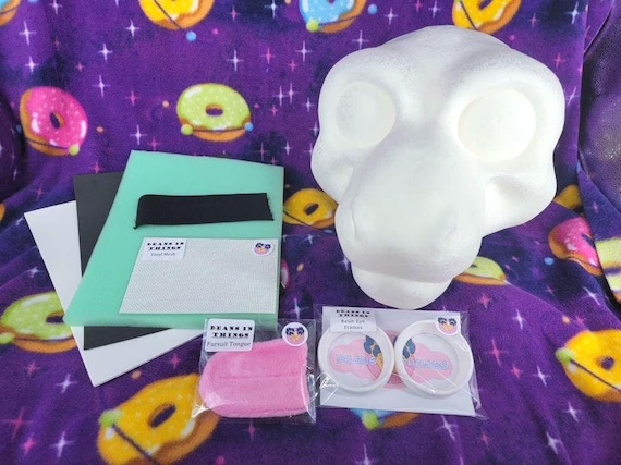 DIY Kit - Dragon Fursuit Cosplay Costume Head Base in Cast Foam for DIY Dutch Angel Dragon Toony Reptile Cartoon DIY Face Mask Hat Form