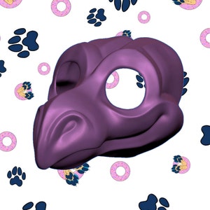 DOWNLOAD - 3D Print STL File -  Dragon v2 Fursuit Furry Scaley Cosplay Hollow Head Base Model for Personal Use Home 3 Dimensional Printers