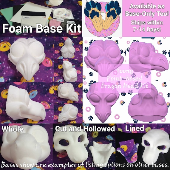 DIY Toony Point Nose Dragon Fursuit Head Kit Dragon Fursuit Head Blank for Moving Jaw Fursuit Head Base Kids Fursuit Mask Furry Cosplay Mask