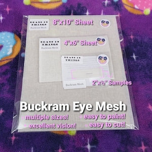 Stiff Buckram Fursuit Eye Mesh Material - White - 2 Pieces - Furry/Anthro