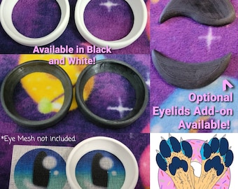Resin Eye Frames for Buckram, Vinyl or Plastic Mesh Furry Fursuit Head Cosplay Mascot Costume Eyes