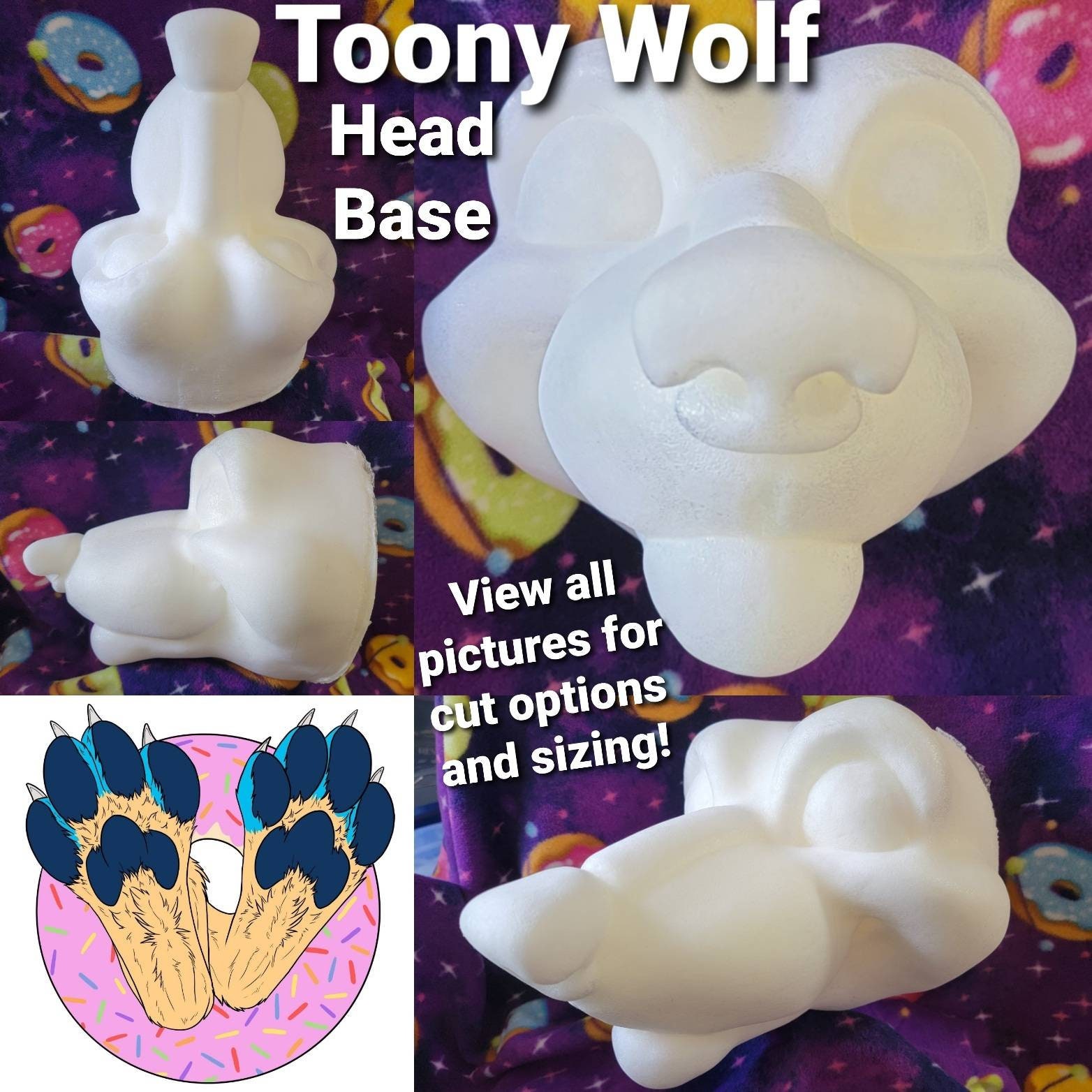 Wolf Fursuit Mask Head Base in Foam