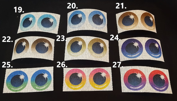 Gradient Buckram Mesh Eyes #19-27 Twinkle Style w Black Backing for Furry Fursuit Animal Mascot Costumes, Cosplay Masks and Heads