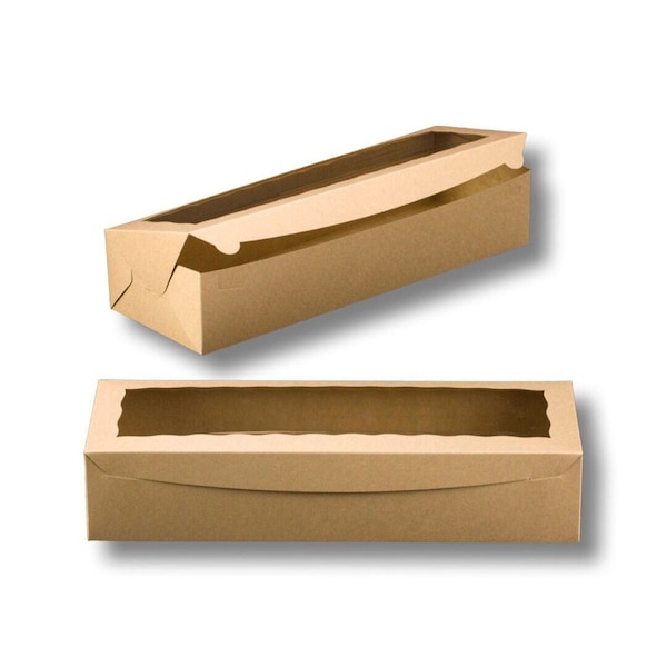 Bakery Box with Window: Kraft Brown 20”x7”x4” (Contents NOT Included, Box Only) *Sold in Multiple Quantities