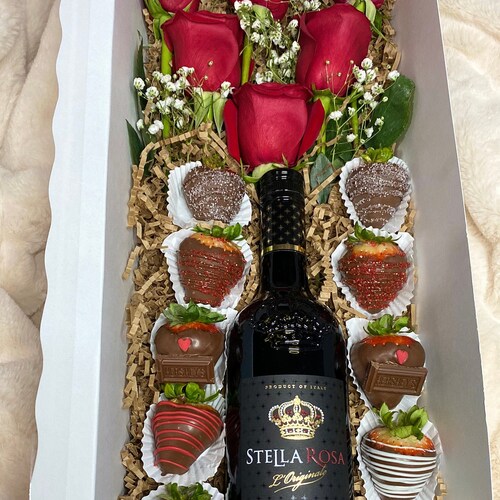 Rose and Wine Box 20x7x4 contents NOT Included Box Only Etsy