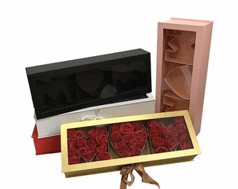 NEW Design Mom Box w/ Clear Top, Liner & Ribbon. SAVE When You Buy 3! Ideal for Mother's Day (White, Pink, Black, Red, Gold)