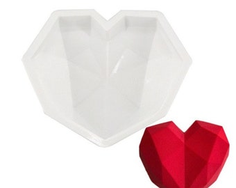 Breakable Heart Mold | Large Heart Diamond Silicone Mold | Chocolate Mold | Soap Making Mold | Super Soft and Flexible