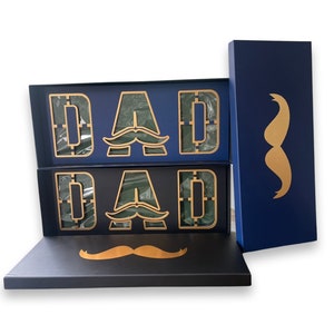 NEW Design "DAD" Flower Box w/ Foam & Liner, Ideal for Father's Day  (Black, Blue)