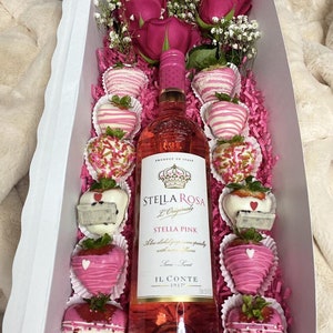 Rose and Wine Box: 20x7x4 Contents NOT Included, Box Only Sold in Multiple Quantities image 1