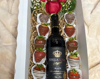 Rose and Wine Box: 20”x7”x4” (Contents NOT Included, Box Only) *Sold in Multiple Quantities