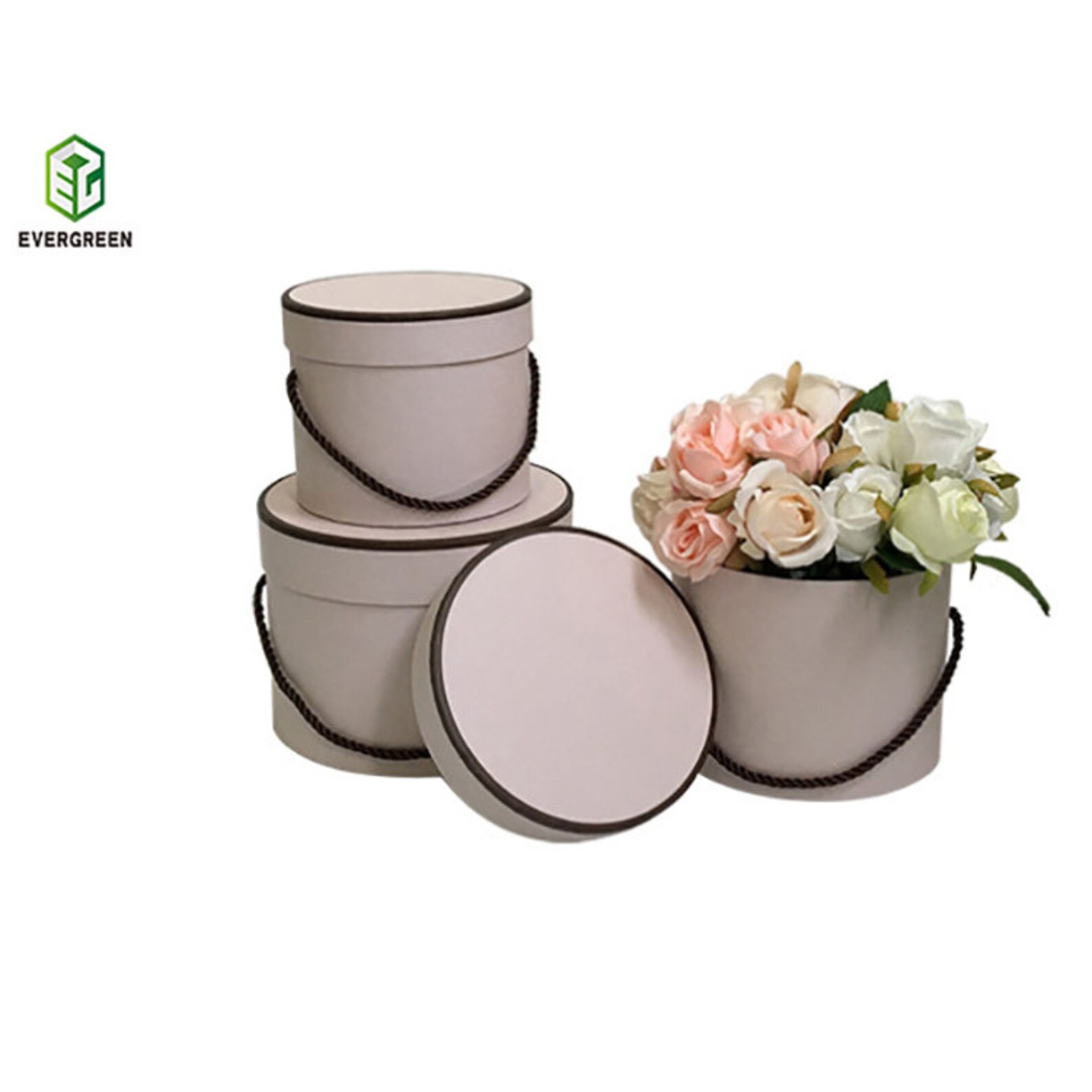 Set of 3 Round Floral Hat Box 8014 flowers NOT Included Etsy