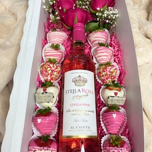 Rose and Wine Box: 20”x7”x4” (Contents NOT Included, Box Only) *Sold in Multiple Quantities