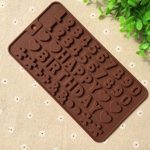Silicone Letter Mold | Happy Birthday | Numbers and Symbols | Used for Chocolate, Fondant, Ice, and more!