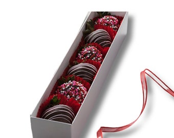 Box w/ Clear Sleeve for Strawberries/Macarons/Oreos and other Confections: 12"x2 1/4"x 2" (Box Only)