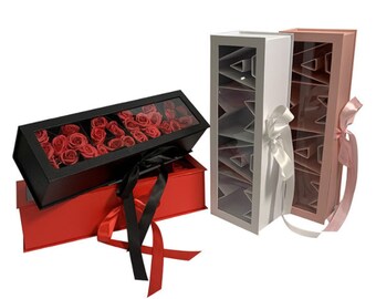 MAMA Flower Box- SAVE When you Buy 3! Ideal for Mother's Day, Birthday, 17.5" in Length (Pink, White, Black, Red)