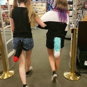 Custom made two-tone wolf tails