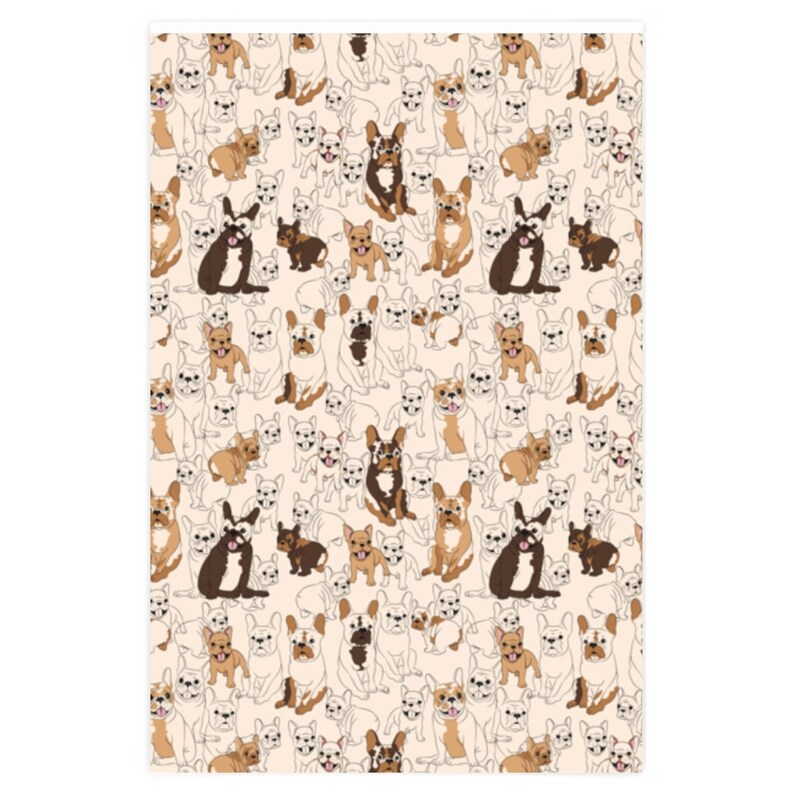 French Bulldog Wrappng Paper / Bulldog Wrappng Paper / Dog Gft / Dog Wrappng Paper / Bulldog