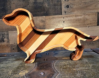 Handmade Dachshund Wood Tray, Personalized Wiener Dog Gift