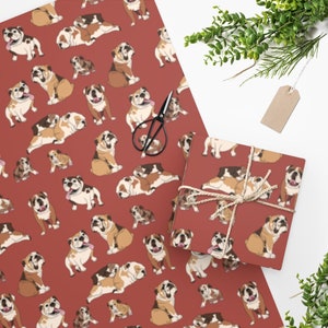 English Bulldog Wrapping Paper / Bulldog Wrapping Paper / Dog Gift / Dog Wrapping Paper / Bulldog Gift / Bulldog Present