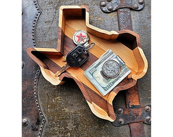 Personalized Texas Wood Tray, Rustic Home Decor, Gift for Mom