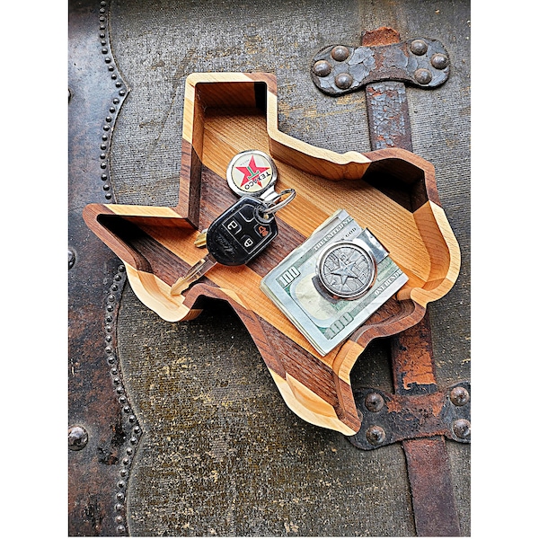 Personalized Texas Wood Tray, Rustic Home Decor, Gift for Mom