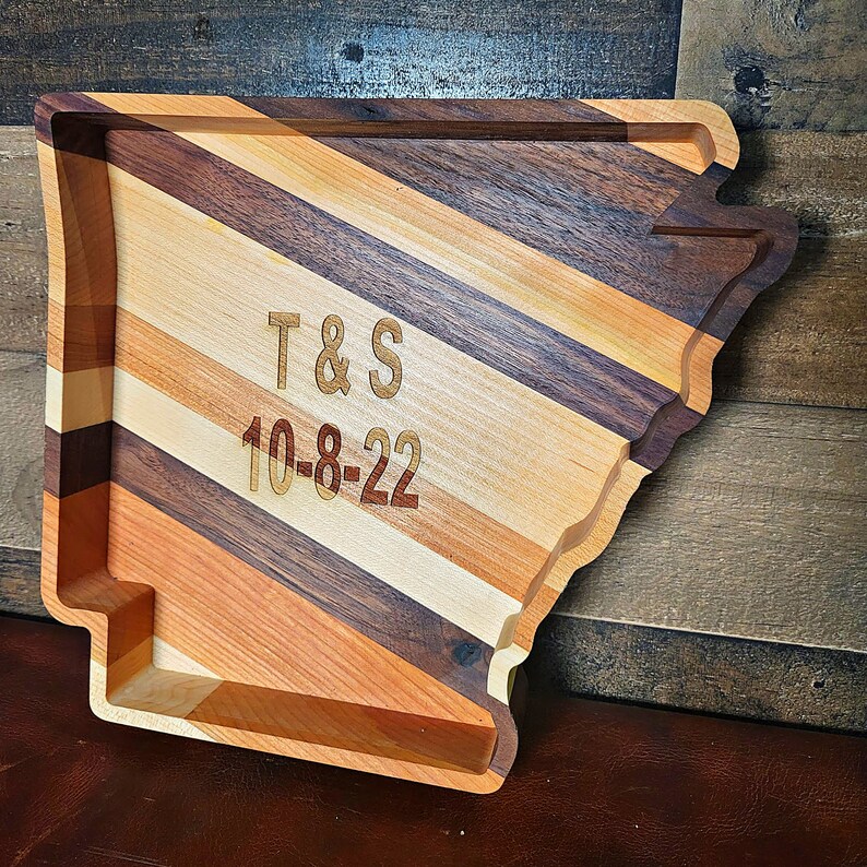 Personalized Arkansas Wood Tray image 2