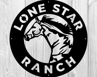 Custom Metal Horse Family Name Sign / Equestrian / Riding / Barn Decor / Ranch Decor / Texas Ranch Gift / Personalized Barn Sign / Present