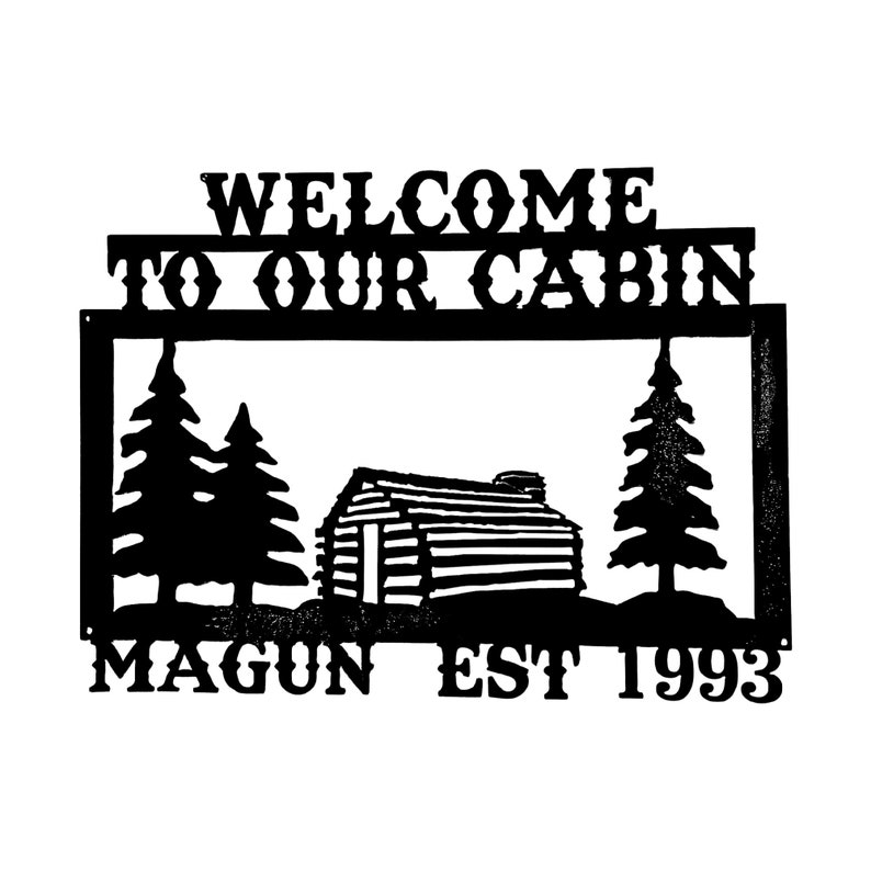 Custom Metal Cabin Sign / Personalized Outdoor Cabin Sign / Etsy