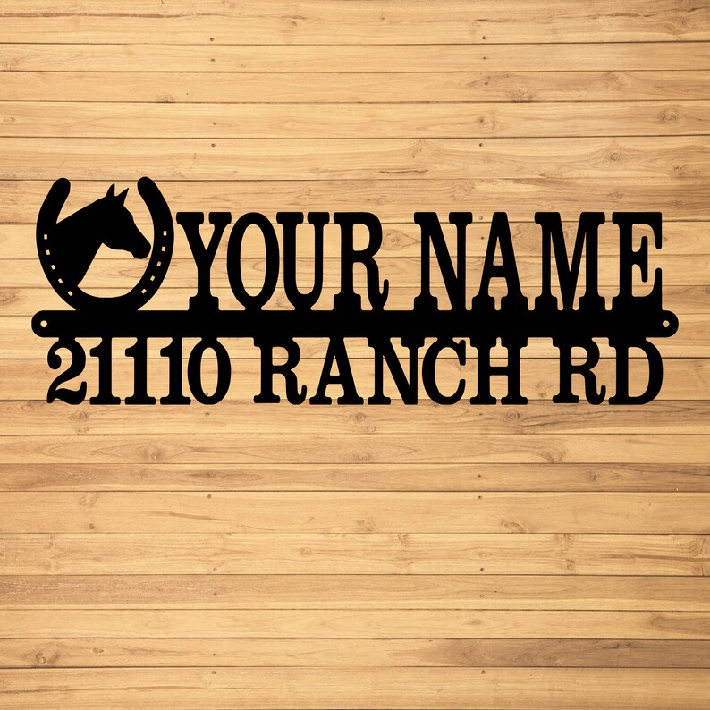 Metal Custom Ranch Sign / Horse Address Sign / Texas / Ranch Etsy