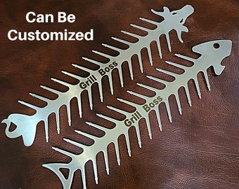 Engraved Stainless Steel BBQ Skewers, Grill Master Gift