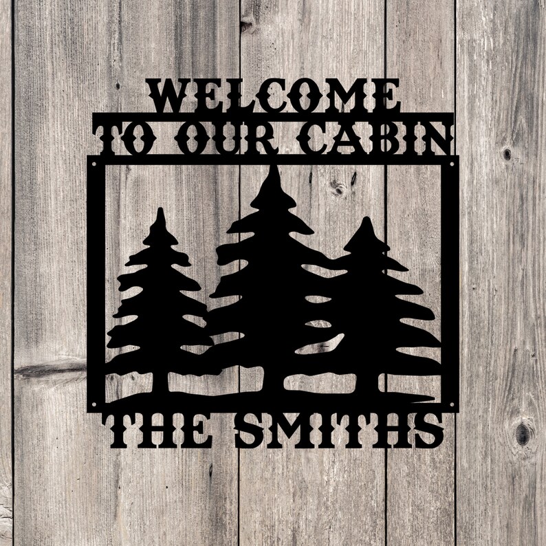 Custom Metal Cabin Sign / Personalized Outdoor Cabin Sign / Etsy
