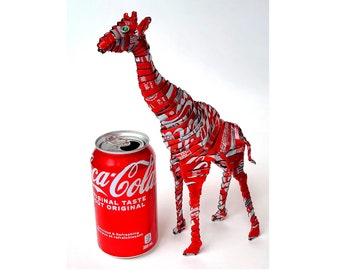 Pop Can Giraffes, Upcycled Aluminum Can Art, Recycled Giraffe Decor, Soda Can Safari Animal, Unique Giraffe Lover Gift, Fair Trade Zimbabwe