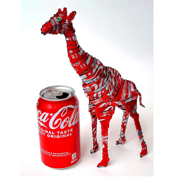 Pop Can Giraffes, Upcycled Aluminum Can Art, Recycled Giraffe Decor, Soda Can Safari Animal, Unique Giraffe Lover Gift, Fair Trade Zimbabwe