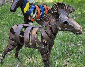 Pop Can Zebras, Upcycled Aluminum Can Art, Recycled Zebra Decor